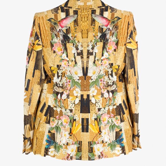 Alexander McQueen RARE Golden Yellow Flora and Fauna Blazer - Picture 2 of 12